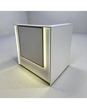 Рецепція для салону краси з LED підсвічуванням РЕС-20 Кутова стійка адміністратора для салонів та офісів Рецепція для салону краси з LED підсвічуванням РЕС-20 Кутова стійка адміністратора для салонів та офісів