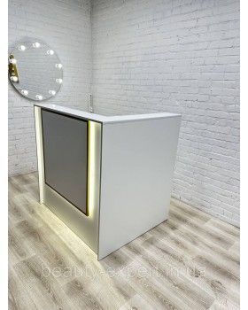 Рецепція для салону краси з LED підсвічуванням РЕС-20 Кутова стійка адміністратора для салонів та офісів-foto2