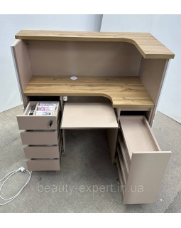 Стійки-ресепшн РЕС-13а_MR Приймальний стіл для адміністратора з підсвічуванням кутова офісна рецепція стоматології-foto3