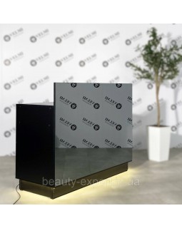 Стіл-рецепція для адміністратора ONYX ресепшн з графітовим дзеркалом та LED-підсвіткою VM433-foto2