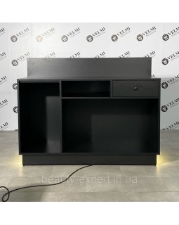 Стіл-рецепція для адміністратора ONYX ресепшн з графітовим дзеркалом та LED-підсвіткою VM433-foto3