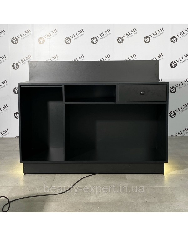 Стол-рецепция для администратора ONYX ресепшн с графитовым зеркалом и LED-подсветкой VM433 Стол-рецепция для администратора ONYX ресепшн с графитовым зеркалом и LED-подсветкой VM433