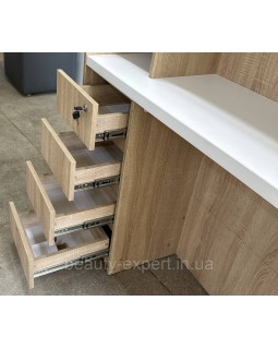 Ресепшн з LED підсвічуванням стійка РЕС-10_MR - стіл для адміністратора рецепція для клініки ресепшен для офісу-foto3