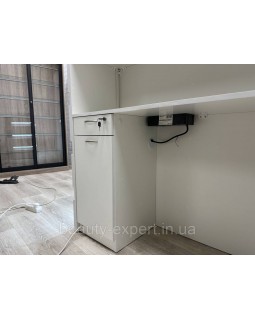 Професійна рецепція адміністратора з підсвічуванням та тумбами РЕС-18 Стильна кутова стійка ресепшн-foto8