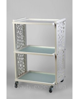Косметологическая стеклянная тележка-столик LV-S2-ELIT white тележка этажерка для косметолога
