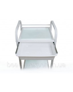 Косметологическая тележка BS-041 на 3 полки, стекло, белая-foto3