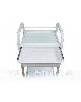 Косметологическая тележка BS-041 на 3 полки, стекло, белая-foto3