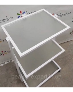 Візок косметологічний Столик для нарощування вій BR_2_white етажерка скло для майстра в салон краси-foto3