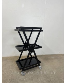 Косметологічний візок чорний столик майстрів ДОД-06 етажерка ПРЕМІУМ візки для манікюру салону краси-foto6
