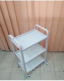 Візок для косметолога мод.099 White косметологічна етажерка столик з поличками скло-foto6