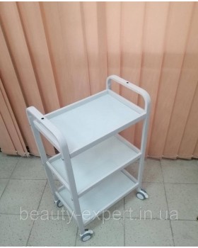 Візок для косметолога мод.099 White косметологічна етажерка столик з поличками скло-foto6