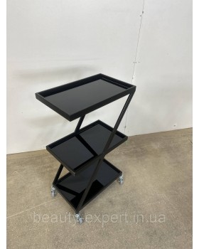 Косметологическая тележка черная столик для татуажа ДОД-08 этажерка ПРЕМИУМ тележки для визажиста-foto7