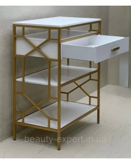 Металлический косметологический столик-этажерка Lux Style_Lv тумба с ящиком для инструмента-foto2