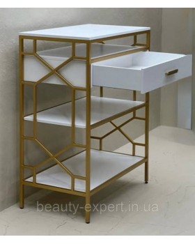 Металевий косметологічний столик-етажерка Lux Style_Lv тумба з ящиком для інструментів-foto2