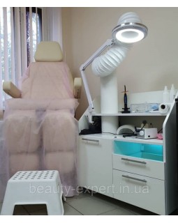 Професійна потужна витяжка для педикюру з мобільною тумбою UNIVERSAL + LED-підсвічування + бактерицидна лампа-foto2