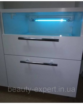Професійна потужна витяжка для педикюру з мобільною тумбою UNIVERSAL + LED-підсвічування + бактерицидна лампа-foto3