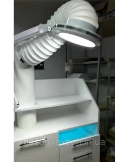 Професійна потужна витяжка для педикюру з мобільною тумбою UNIVERSAL + LED-підсвічування + бактерицидна лампа-foto5