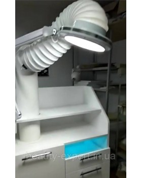 Професійна потужна витяжка для педикюру з мобільною тумбою UNIVERSAL + LED-підсвічування + бактерицидна лампа-foto5