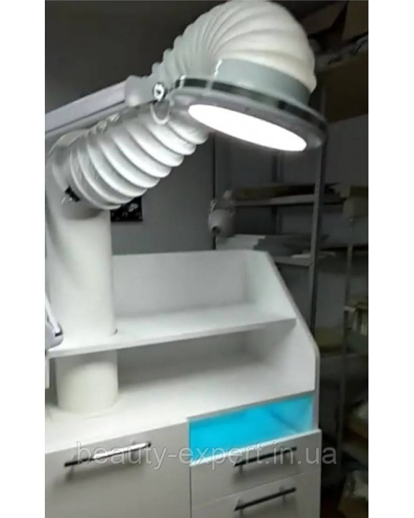 Професійна потужна витяжка для педикюру з мобільною тумбою UNIVERSAL + LED-підсвічування + бактерицидна лампа Професійна потужна витяжка для педикюру з мобільною тумбою UNIVERSAL + LED-підсвічування + бактерицидна лампа