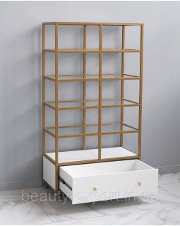Стеллаж LOFT парикмахерский в салон красоты VM66 ЛОФТ витрина парикмахерская косметологическая Avrora-foto2