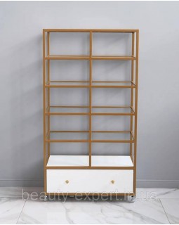Стеллаж LOFT парикмахерский в салон красоты VM66 ЛОФТ витрина парикмахерская косметологическая Avrora-foto3