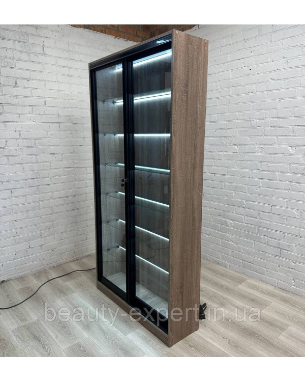 Вітрина для салону та кабінету косметолога ВІТ-01 скляні полички з LED-підсвічуванням Вітрина для салону та кабінету косметолога ВІТ-01 скляні полички з LED-підсвічуванням