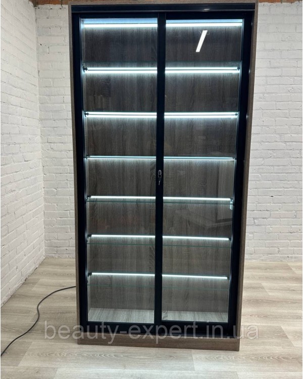 Вітрина для салону та кабінету косметолога ВІТ-01 скляні полички з LED-підсвічуванням Вітрина для салону та кабінету косметолога ВІТ-01 скляні полички з LED-підсвічуванням